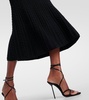 Cable-knit wool midi skirt