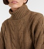 Napier cable-knit cashmere turtleneck sweater