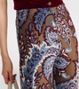 Floral velvet jacquard flared pants