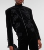 Musette embroidered velvet bomber jacket