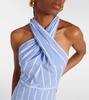 Baylee striped poplin midi dress