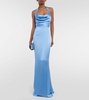 Draped halterneck satin gown