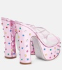 Candy embellished leather platform mules