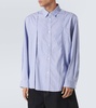 Striped pleated cotton poplin shirt