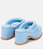 Leather platform thong sandals