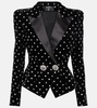 Polka-dot embellished velvet blazer