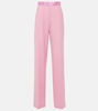 High-rise satin straight pants