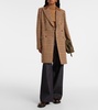 Houndstooth wool-blend coat