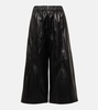 High-rise leather culottes