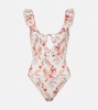 Ruffled paisley swimsuit