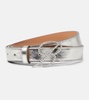 Embellished metallic leather belt