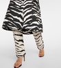 Zebra-print denim trench coat