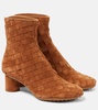 Intrecciato suede ankle boots