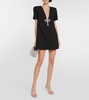 Crystal bow jersey t-shirt dress