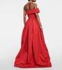 Draped off-shoulder satin gown