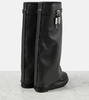 Shark Lock Biker studded leather knee-high boots