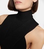 Ribbed-knit halterneck crop top