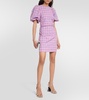 Checked cotton-blend minidress