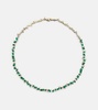 Bold Burst 18kt gold necklace with diamonds and emerald