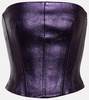 Rosalia metallic leather bustier