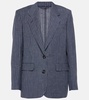 Belia pinstripe linen, wool and silk jacket