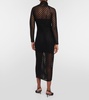 Black Cage Knit Maxi Dress