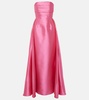 Strapless satin twill gown