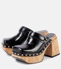 Cork Contrast leather clogs