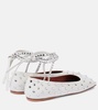 Ane crystal-embellished leather flats