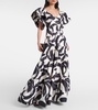 Pompidou printed taffeta maxi dress