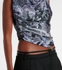 Printed draped top