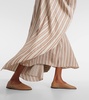 Striped linen and silk kaftan