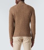 Cable-knit cashmere zip-up sweater