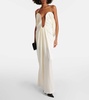 Cutout crepe satin gown