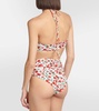 Floral-printed halterneck bikini top