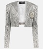 Cropped sequined blazer