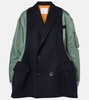 Wool-blend quilted coat