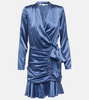 Agatha silk-blend satin wrap dress