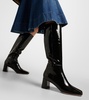 55 patent leather knee-high boots