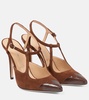 Suede slingback pumps