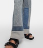 Patchwork high-rise wide-leg jeans