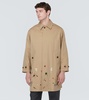 Embellished cotton gabardine trench coat