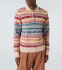 Wool jacquard polo sweater