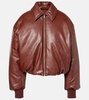 Faux leather bomber jacket