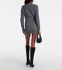 Cable-knit wool miniskirt