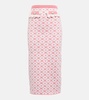 Checked jacquard midi skirt