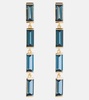 Deco Maxi 9kt gold drop earrings with topaz