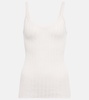 Taro ribbed-knit silk tank top