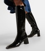 55 patent leather knee-high boots