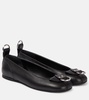 Lock leather ballet flats